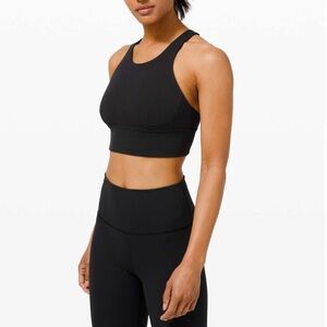 Lululemon Sz 4 Wunder Train Long-Line Bra *Medium Support C/D Cups Black